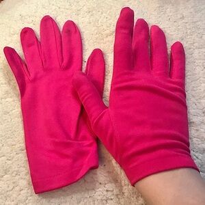 Vintage 1950s 1960s Barbie Magenta Pink Dress Gloves Womens Size 6/7 Stretch